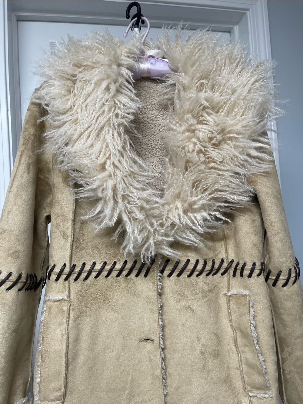 By Anthropologie Faux-Suede Longline Coat - Picture 8 of 10